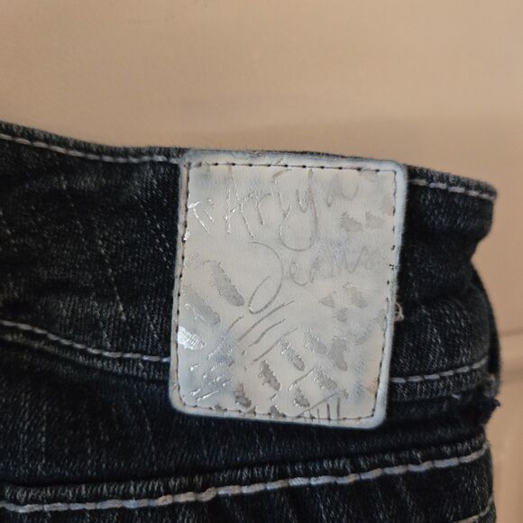 Ariya Jeans Junior 5/6 Embroidered denim blue Bootcut 30x32 Bling Y2K Low-Rise - Picture 11 of 12
